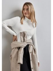 Street One Sweter w kolorze białym rozmiar: 36. Białe golfy damskie Street One, bez wzorów, ze splotem, bez ramiączek. Za 61.46 zł.