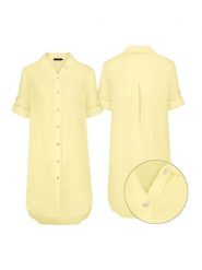 Eight2Nine Sukienka w kolorze żółtym rozmiar: L/XL. Żółte sukienki damskie Eight2Nine, l, bez wzorów, bez kołnierzyka, bez ramiączek, maxi. Za 139.54 zł.