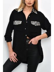 Milan Kiss Koszula w kolorze czarnym rozmiar: XL. Czarne koszule damskie Milan Kiss, xl, bez wzorów, z wiskozy, bez kołnierzyka, bez ramiączek. Za 152.99 zł.