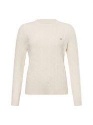 Gant sweter z dzianiny z wełny jagnięcej Kobiety Wełna beżowy, S. Brązowe swetry klasyczne damskie Gant, s, z dzianiny, bez kołnierzyka. Za 799.95 zł.
