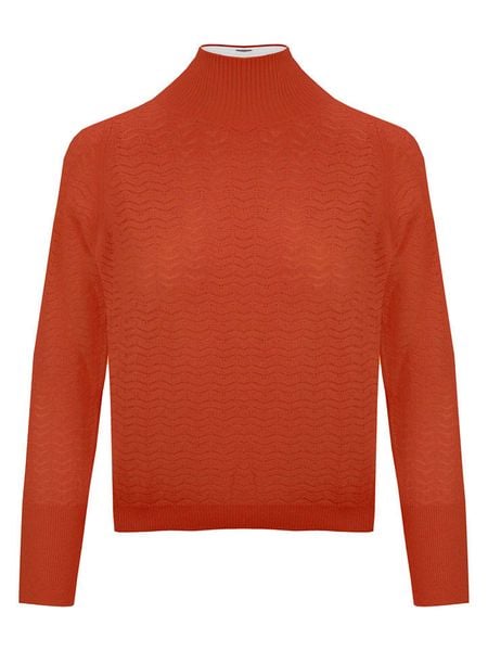 Malo Optimum Sweter w kolorze ceglanym rozmiar: XL. Czerwone golfy damskie Malo Optimum, xl, bez wzorów, z kaszmiru, bez ramiączek. Za 277.79 zł.