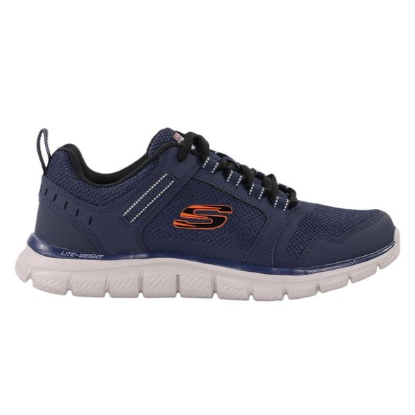 Buty na co dzień na trening męskie SKECHERS TRACK KNOCKHILL skóra. Niebieskie buty fitness męskie Skechers, na fitness i siłownię. Za 232.00 zł.