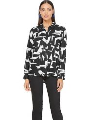 Heine Koszula w kolorze czarno-kremowym rozmiar: 42. Czarne koszule damskie Heine, bez wzorów, z wiskozy, bez kołnierzyka, bez ramiączek. Za 95.92 zł.