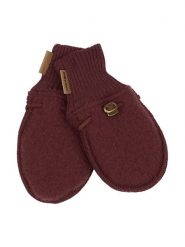 Mikk-line Wełniane rękawiczki w kolorze bordowym rozmiar: 62/68. Czerwone rękawiczki dziecięce Mikk-line, prążkowane, bez ramiączek. Za 74.28 zł.