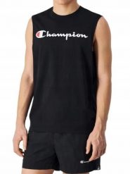 Koszulka Męska Champion Bez Rękawów Sportowa Czarna Bawełna. Czarne t-shirty sportowe męskie CHAMPION, m, z bawełny, bez ramiączek. Za 102.00 zł.