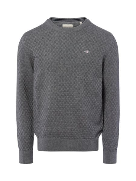 Gant Sweter z dzianiny Kobiety Bawełna szary, XL. Szare swetry klasyczne damskie Gant, xl, z bawełny, bez kołnierzyka. Za 479.95 zł.