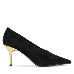 Szpilki GINO ROSSI. Czarne szpilki Gino Rossi, bez wzorów, bez obcasa. Za 329.99 zł.