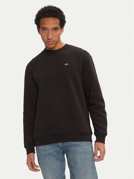 Tommy Jeans Bluza DM0DM20741 Czarny Regular Fit. Czarne bluzy bez kaptura męskie Tommy Jeans, l, z bawełny. Za 329.99 zł.