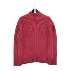 Damski czerwony sweter. Czerwone swetry klasyczne damskie Ralph Lauren, l, z jeansu, bez kołnierzyka. Za 89.42 zł.