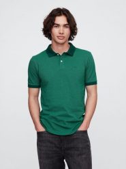 GAP Koszulka polo w kolorze zielonym rozmiar: XL. Zielone koszulki polo męskie GAP, xl, bez wzorów, bez ramiączek. Za 83.42 zł.