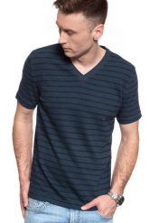 MĘSKI T-SHIRT MUSTANG ALEX V STRIPE 1009954 11834. T-shirty męskie Mustang, m, bez wzorów, bez kołnierzyka. W wyprzedaży za 39.99 zł.