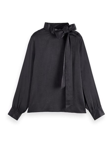 Scotch & Soda Bluzka w kolorze czarnym rozmiar: 42. Czarne bluzki damskie Scotch & Soda, bez wzorów, bez kołnierzyka, bez ramiączek. Za 192.33 zł.