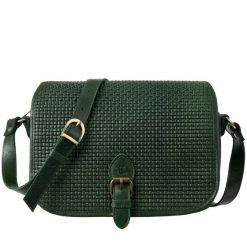 Torebka damska vintage z plecionką Canaletto TD634s244t1. Zielone torebki klasyczne damskie bez wzorów, ze skóry, z tłoczeniem, bez dodatków. Za 380.00 zł.