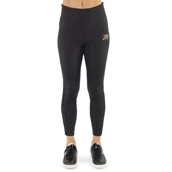 Legginsy na co dzień na siłownię. Czarne legginsy damskie LEONE 1947 APPAREL, bez wzorów, z poliesteru, na fitness i siłownię. W wyprzedaży za 67.30 zł.