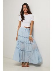 Le Monde du Lin Spódnica w kolorze błękitnym rozmiar: 40/42. Niebieskie spódniczki damskie Le Monde du Lin, bez wzorów, z bawełny, maxi. Za 130.99 zł.