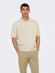 ONLY & SONS Koszulka polo w kolorze beżowym rozmiar: XL. Brązowe koszulki polo męskie Only & Sons, xl, bez wzorów, z bawełny, bez ramiączek. Za 92.21 zł.