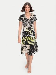 Olsen Sukienka letnia 13001756 Kolorowy Regular Fit. Sukienki damskie Olsen, na lato, bez wzorów, z bawełny, bez kołnierzyka, bez ramiączek. Za 939.99 zł.