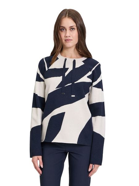 Betty Barclay Sweter w kolorze kremowo-granatowym rozmiar: 46. Brązowe swetry klasyczne damskie Betty Barclay, ze splotem, bez kołnierzyka. Za 109.26 zł.