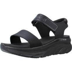 Sandały SKECHERS DLUX WALKER NEW BLOCK Czarny. Czarne sandały damskie Skechers, bez wzorów, z tkaniny, bez obcasa. Za 251.95 zł.