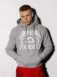 MANTO bluza z kapturem DEFEND melanż. Szare bluzy z kapturem męskie Manto, m, z bawełny. Za 269.99 zł.