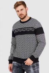 BALMAIN Bluza męska w monogram Balmain, Rozmiar L. Białe bluzy bez kaptura męskie Balmain, l, z bawełny. W wyprzedaży za 2,999.99 zł.