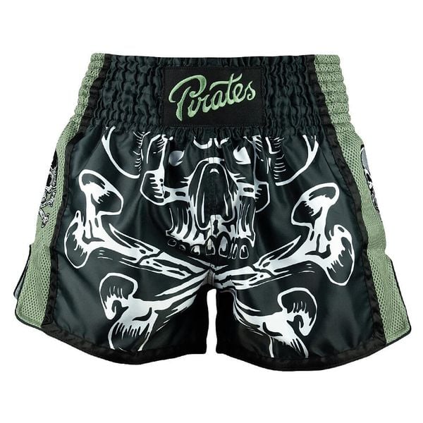 Szorty do boksu tajskiego Pride or Die Pirate V2. Czarne szorty damskie PRIDE OR DIE, bez wzorów, sportowe. Za 227.00 zł.