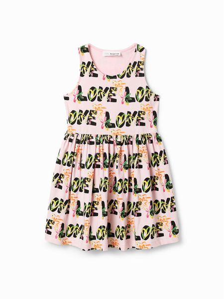 Desigual Sukienka codzienna 23SGVK11 Różowy Regular Fit. Czerwone sukienki dziewczęce Desigual, bez wzorów, z bawełny, bez ramiączek. Za 159.99 zł.