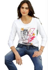 Heine Koszulka w kolorze białym rozmiar: 40. Białe bluzki damskie Heine, bez wzorów, bez kołnierzyka. Za 43.47 zł.