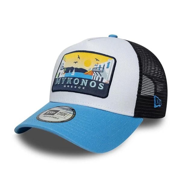 Czapka Trucker New Era NE Location Patch. Niebieskie czapki męskie New Era, z aplikacjami, z bawełny. Za 181.00 zł.