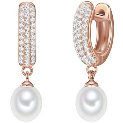 Valero Pearls Srebrne kolczyki kreole srebro wysokiej próby Cyrkonia Perła hodowlana słodkowodna srebrny Kolczyki koła 1 ct Damski. Szare kolczyki damskie Valero Pearls, z cyrkonią, pozłacane. Za 269.99 zł.