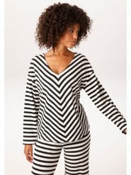 Aniston Bluza w kolorze czarno-białym rozmiar: 48. Białe bluzy bez kaptura damskie Aniston. Za 130.99 zł.