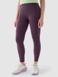 4F Legginsy sportowe w kolorze fioletowym rozmiar: M. Różowe legginsy damskie 4f, m, bez wzorów, z materiału. Za 105.38 zł.