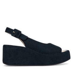 Sandały HÖGL. Niebieskie sandały damskie HÖGL, bez wzorów, bez obcasa, na koturnie. Za 849.99 zł.