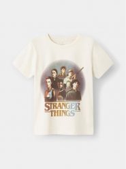 NAME IT T-Shirt STRANGER THINGS 13227698 Biały Regular Fit. Białe t-shirty chłopięce Name it, bez wzorów, z bawełny, bez ramiączek. Za 59.99 zł.