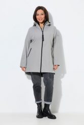 Damskie Kurtka softshell HYPRAR wodoodporna podszewka z polaru. Czarne kurtki damskie Ulla Popken, plus size, bez wzorów, z elastanu, z kapturem. Za 479.99 zł.