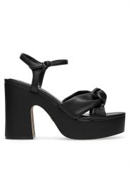 Nine West Sandały WFA2634-1 Czarny. Czarne sandały damskie Nine West, bez wzorów, z syntetyku, bez obcasa, na słupku. Za 149.99 zł.