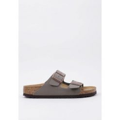 Klapki damskie Birkenstock Arizona Bfbc. Szare klapki damskie Birkenstock, bez wzorów, z materiału, bez obcasa. Za 369.00 zł.