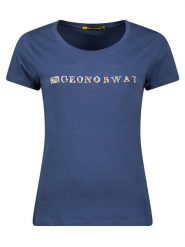 Geographical Norway Koszulka "Jefolly" w kolorze granatowym rozmiar: S. Niebieskie bluzki damskie Geographical Norway, s, bez wzorów, bez kołnierzyka, bez ramiączek. Za 44.30 zł.