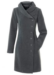 Krótki płaszcz. Szare płaszcze damskie bonprix, bez wzorów, eleganckie. Za 309.99 zł.