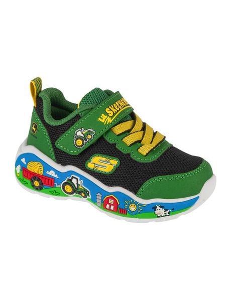 Skechers Sneakersy John Deere: Play Scene - Barn-Squad Buddies 407065N/GNBK Zielony. Zielone buty sportowe chłopięce Skechers, z materiału, bez zapięcia. Za 148.99 zł.