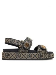 Tory Burch Sandały 155154 Granatowy. Niebieskie sandały damskie Tory Burch, bez wzorów, z materiału, bez obcasa, na płaskiej podeszwie. Za 1,589.00 zł.