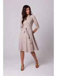 Be Wear Sukienka w kolorze beżowym rozmiar: L. Brązowe sukienki damskie Be Wear, l, bez wzorów, z tkaniny, bez kołnierzyka, bez ramiączek, midi, rozkloszowane. Za 311.12 zł.