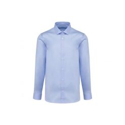 Koszula z długim rękawem Kariban Premium Oxford Pinpoint. Niebieskie koszule męskie KARIBAN, xl, bez wzorów, z bawełny, bez kołnierzyka, bez ramiączek. Za 352.50 zł.