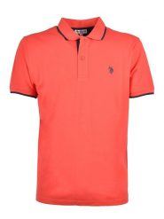 U.S. Polo Assn. Koszulka polo w kolorze koralowym rozmiar: L. Pomarańczowe koszulki polo męskie U.S. Polo Assn., l, bez wzorów, bez ramiączek. Za 136.13 zł.