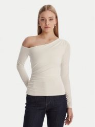 Guess Bluzka W6RP02 KC1J2 Écru Regular Fit. Bluzki damskie Guess, xs, z aplikacjami, z wiskozy, bez ramiączek. Za 299.99 zł.