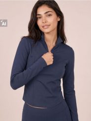 Koszulka sportowa z długim rękawem Everyday Active - granatowy. Niebieskie bluzki sportowe damskie Sinsay, l, bez wzorów, bez ramiączek. Za 39.99 zł.
