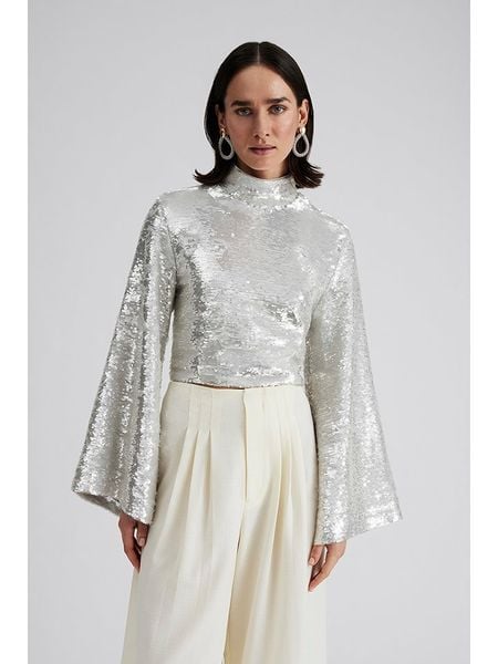 By Malina Bluzka "Aella" w kolorze srebrnym rozmiar: XXL. Szare bluzki damskie BY MALINA, xxl, bez wzorów, bez kołnierzyka, bez ramiączek. Za 264.15 zł.