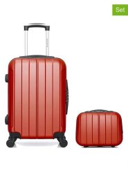 BlueStar 2-częściowy zestaw "Napoli" w kolorze czerwonym rozmiar: onesize. Czerwone walizki Bluestar, bez wzorów, z materiału. Za 217.99 zł.