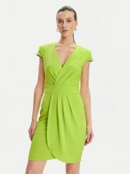 Rinascimento Sukienka koktajlowa CFC0117720003 Zielony Regular Fit. Zielone sukienki damskie RINASCIMENTO, s, bez wzorów, z syntetyku, wizytowe, bez kołnierzyka, bez ramiączek. Za 339.99 zł.