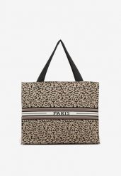 Brązowa Torebka Typu Shopper o Prostokątnym Kształcie Salania. Brązowe shopper bag damskie Renee, bez wzorów, z materiału, bez dodatków. Za 49.99 zł.